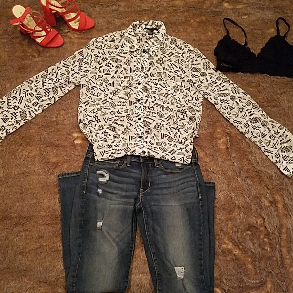Forever 21 button up blouse
